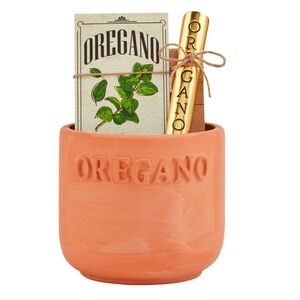 NWT Mud Pie Oregano Herb Planting Set Terracotta